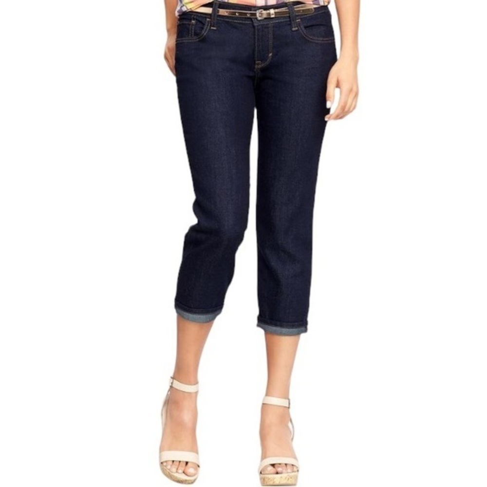 EUC OLD NAVY Sweetheart Stretch Denim Capri Pant - size womens 4 Reg